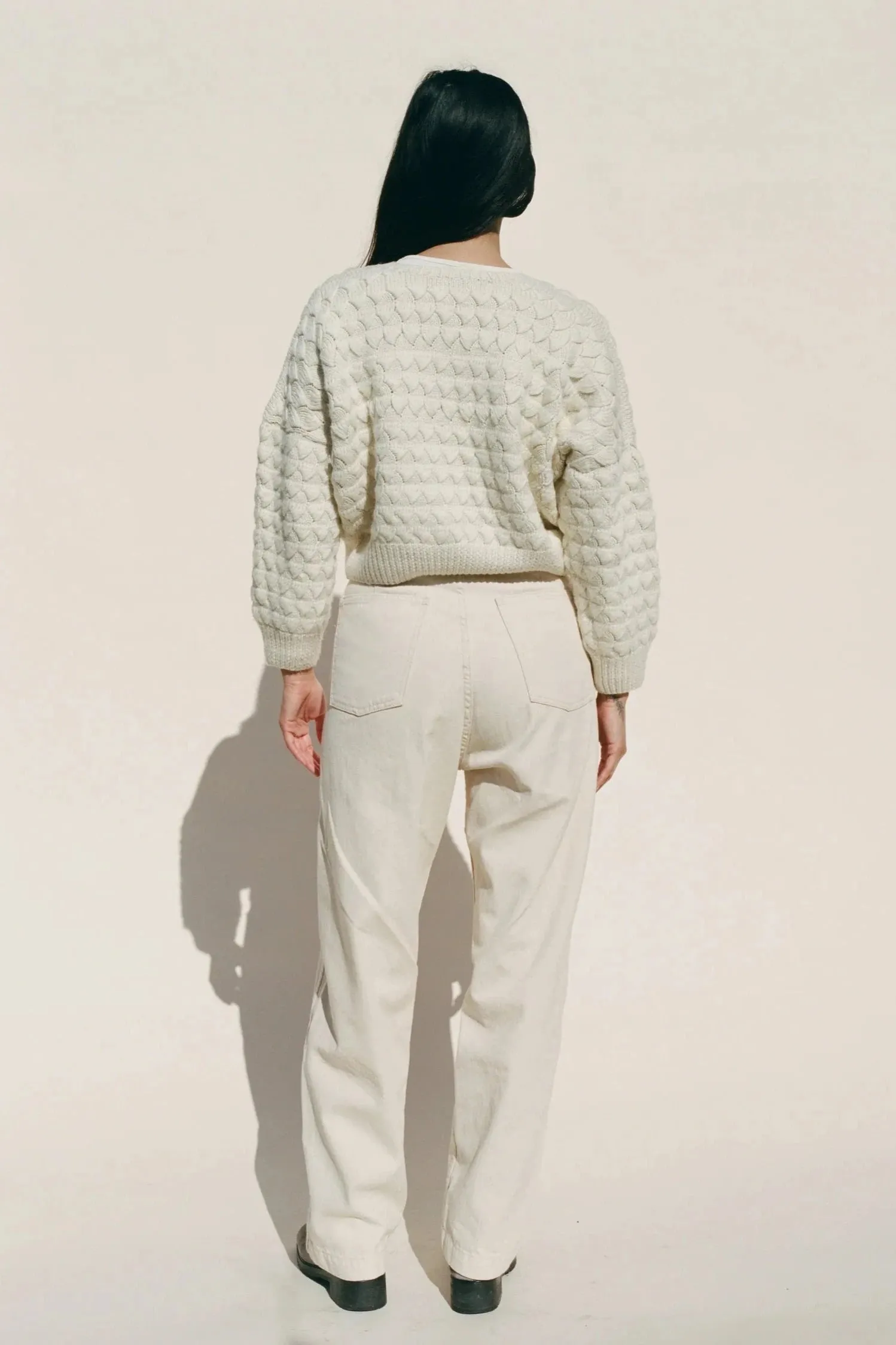 Lise Crop Cardigan, Cream