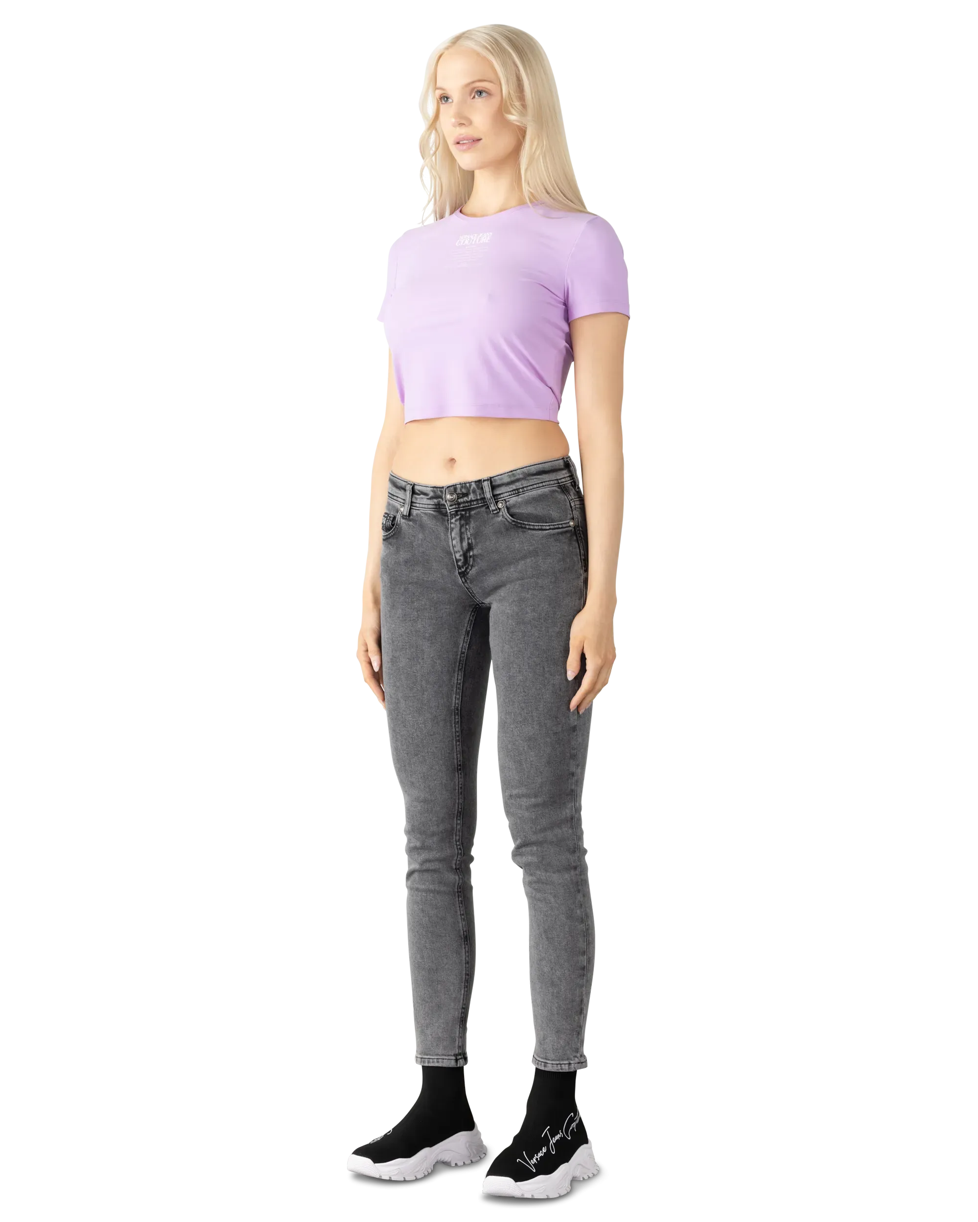 Logo Print Cropped T-Shirt