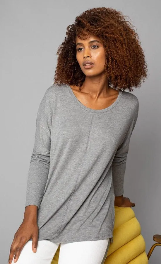 Lola & Sophie Scoop Neck Shirttail Tee