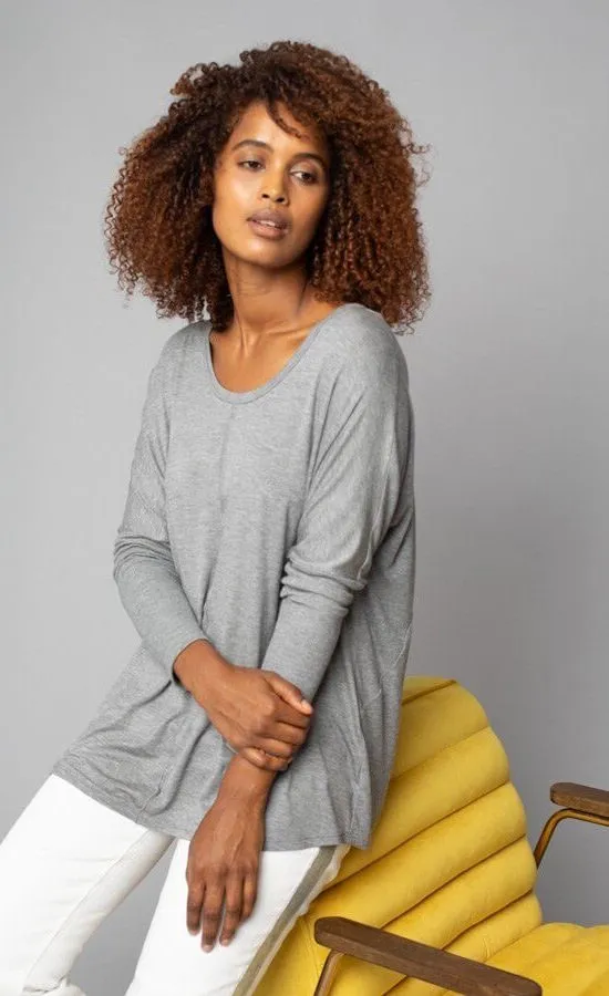 Lola & Sophie Scoop Neck Shirttail Tee