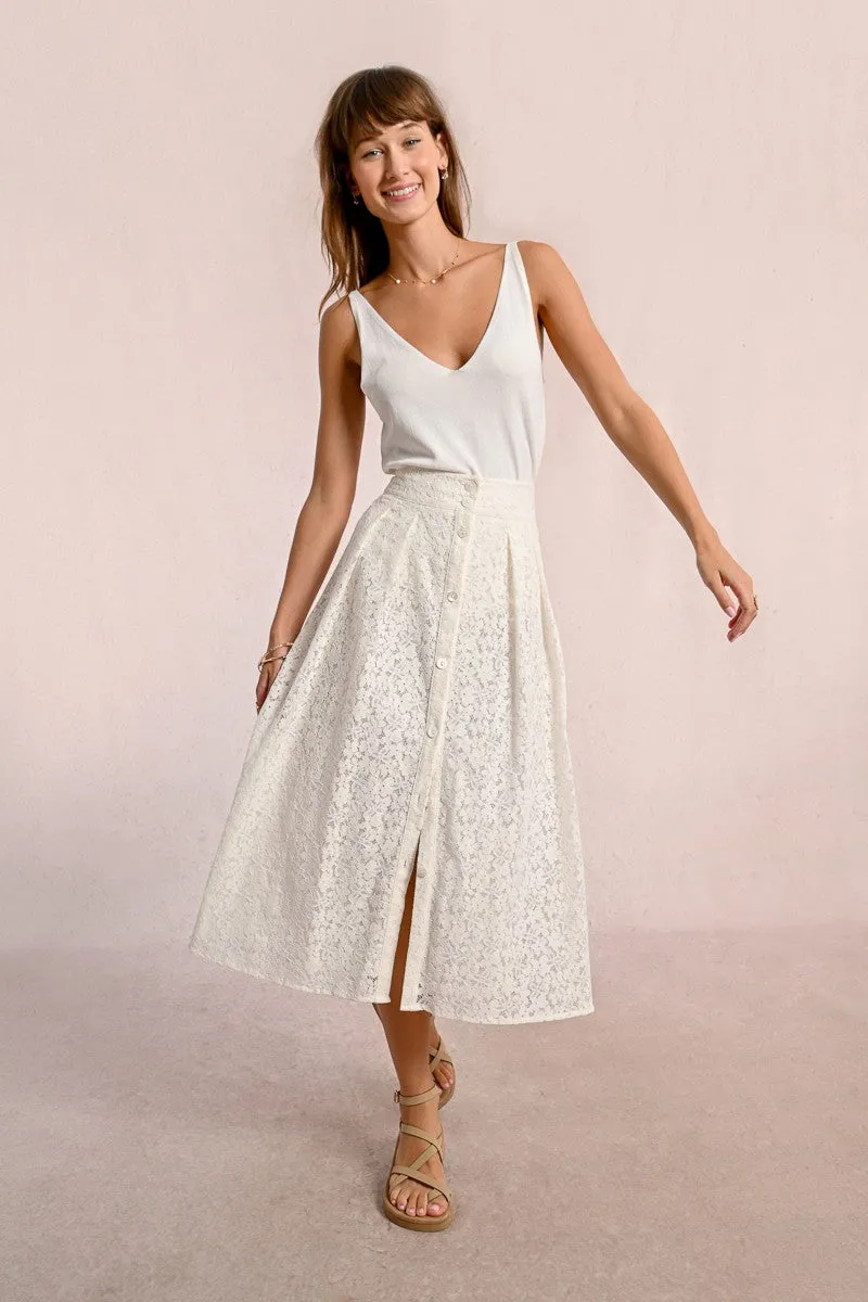 LONG BUTTONED SKIRT