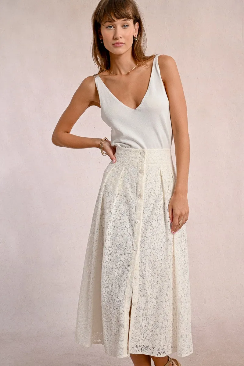 LONG BUTTONED SKIRT