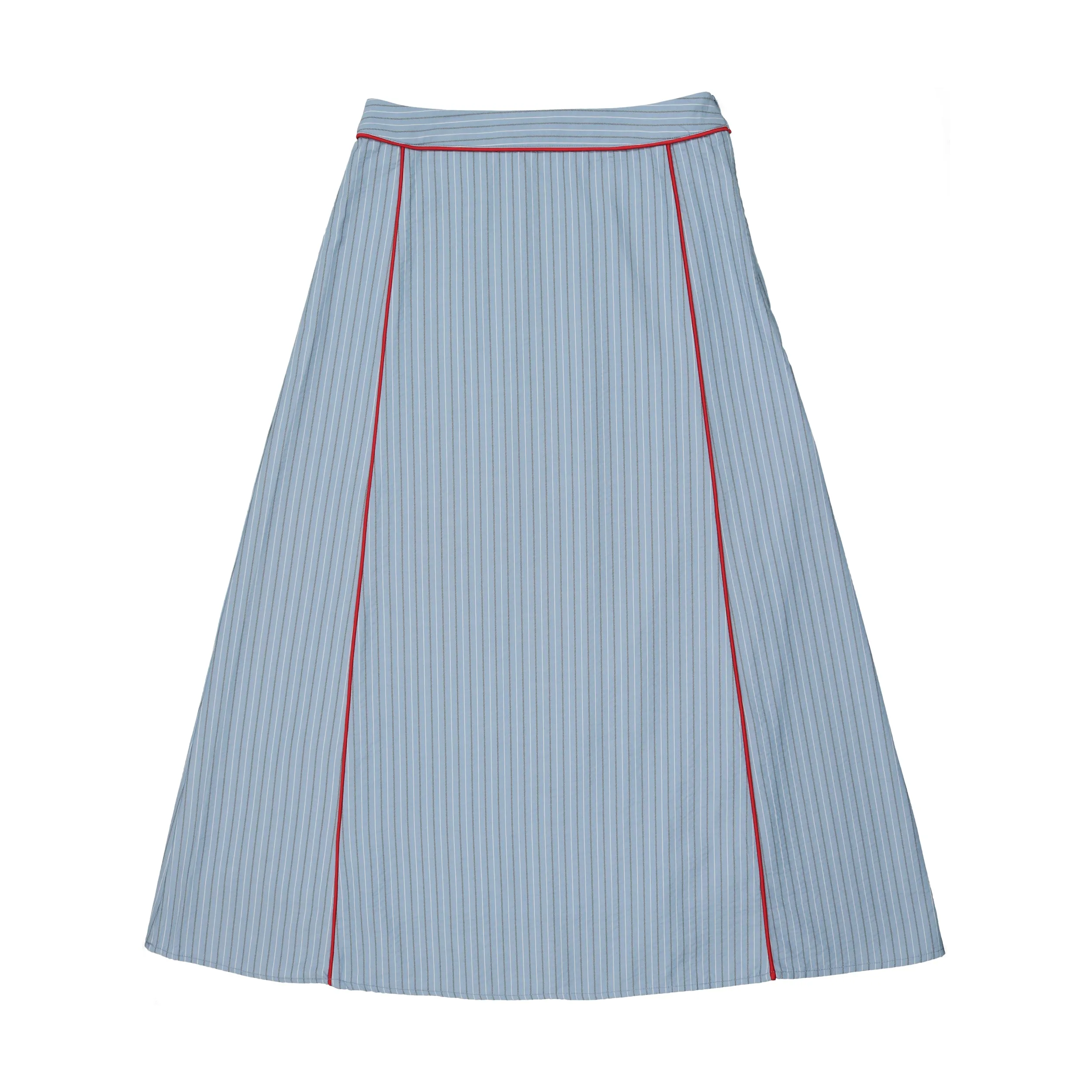 MAISONITA BLUE STRIPED A LINE MAXI SKIRT [FINAL SALE]