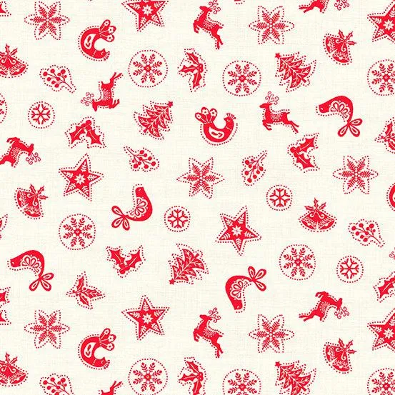 Makower Fabric | Scandi 23 | Scatter | Red