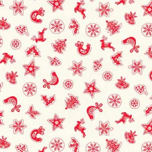 Makower Fabric | Scandi 23 | Scatter | Red