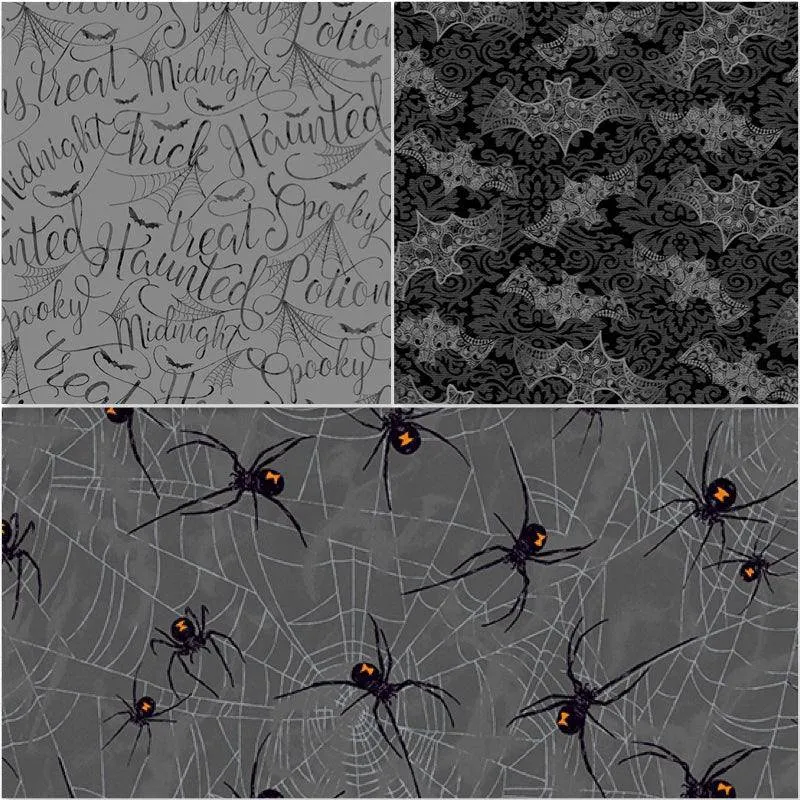 Makower - Mystery Manor - Fat Quarter Pack - Dust (3)