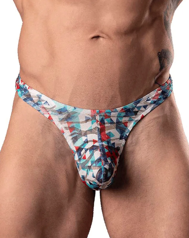 Male Power 431-293 Your Lace Or Mine Bong Thong Red-white-blue