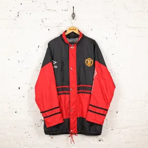 Manchester United 1995 Umbro Football Coaches Jacket Coat - Black - L