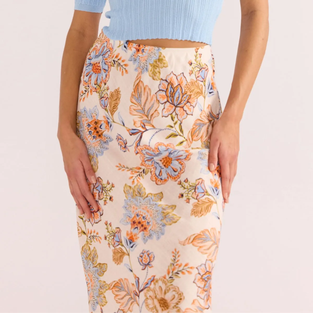 Marceline Floral Bias Skirt