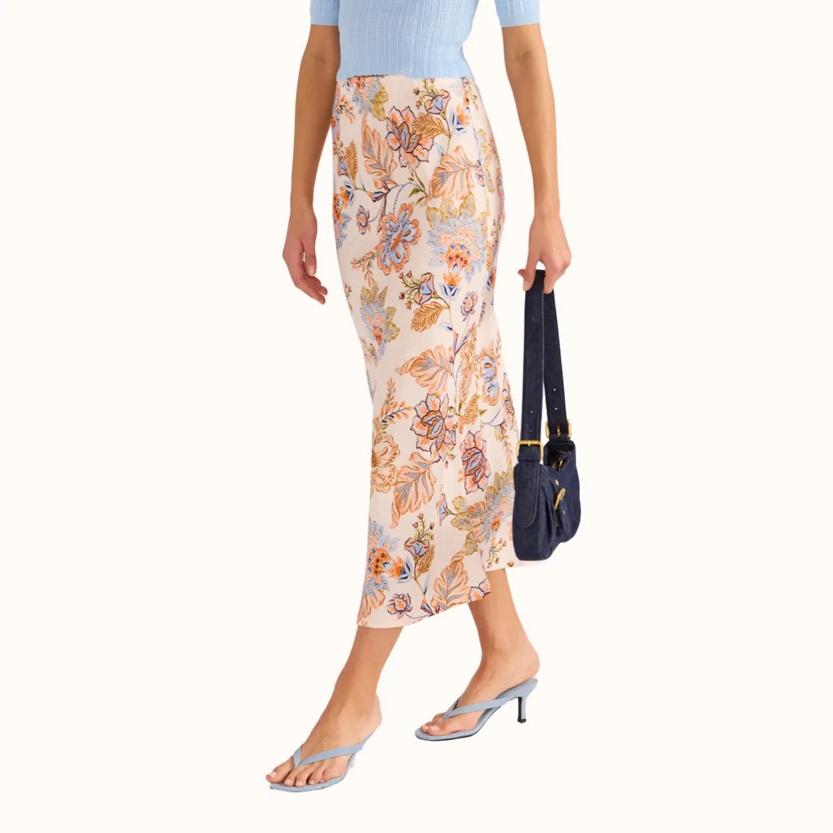 Marceline Floral Bias Skirt
