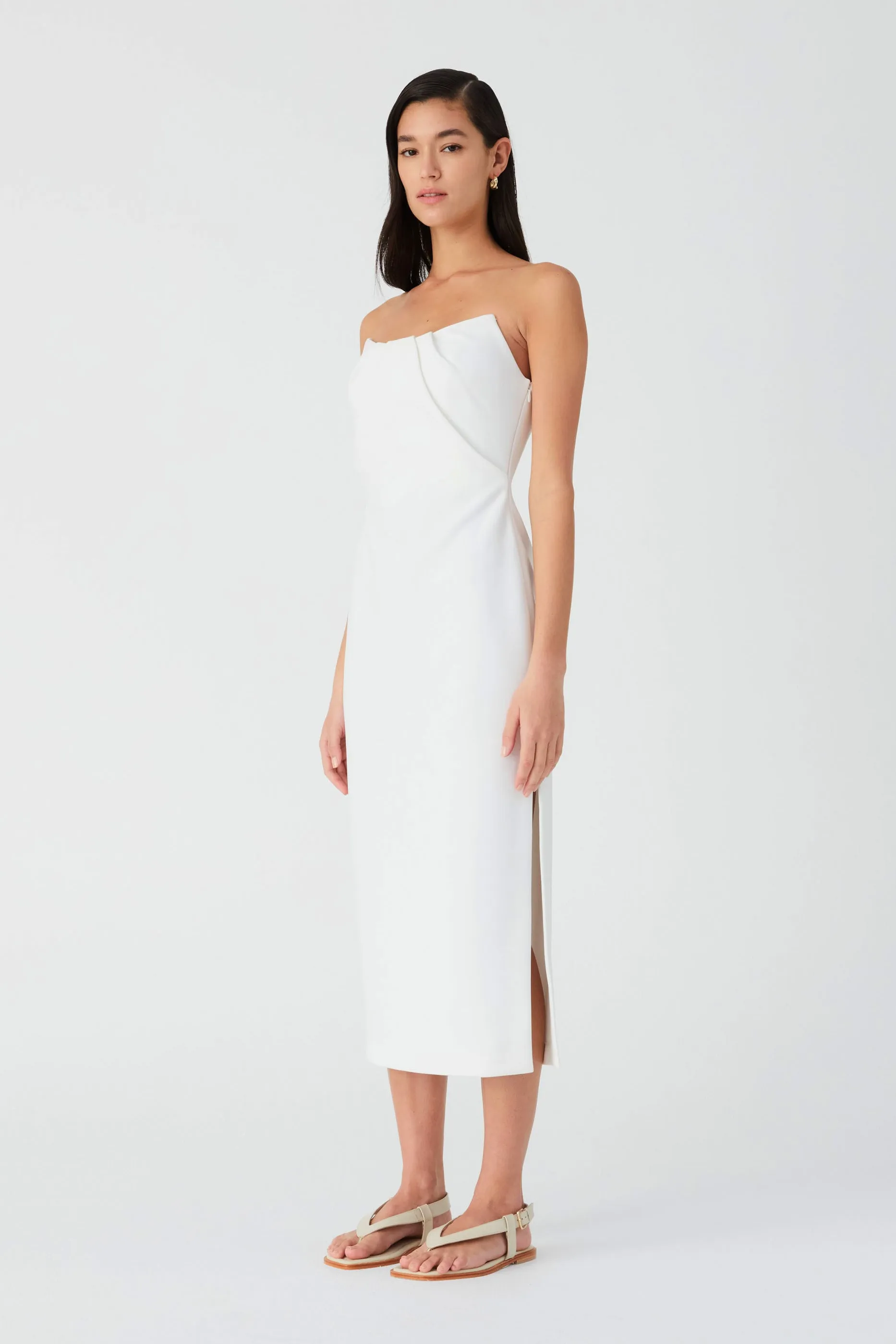 MARCY CREPE MIDI DRESS