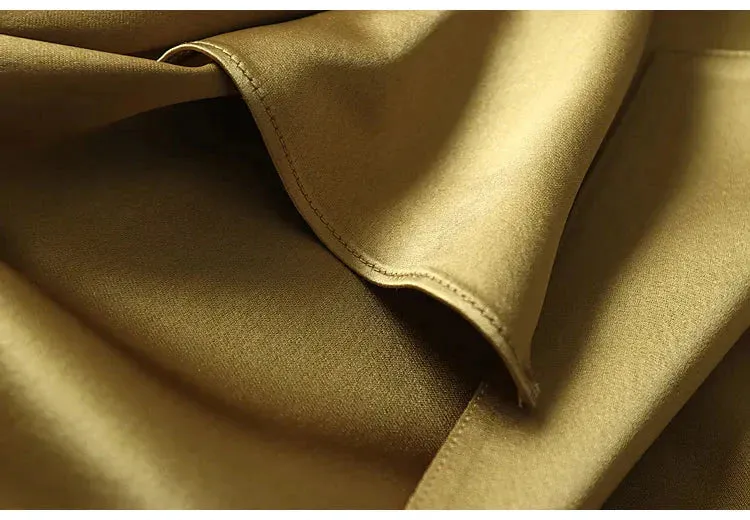 Margita Luxe Satin Trench Duster Coat