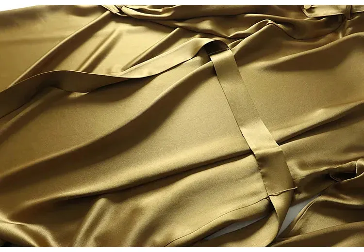 Margita Luxe Satin Trench Duster Coat