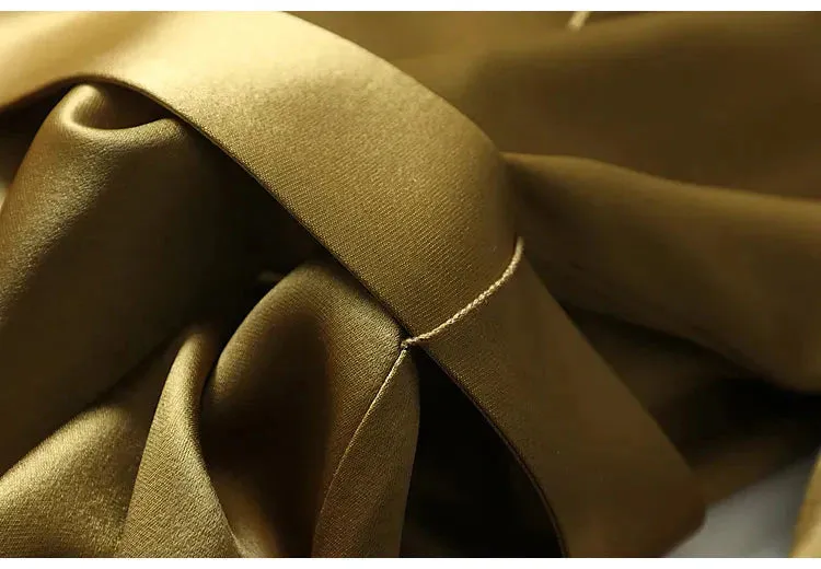 Margita Luxe Satin Trench Duster Coat