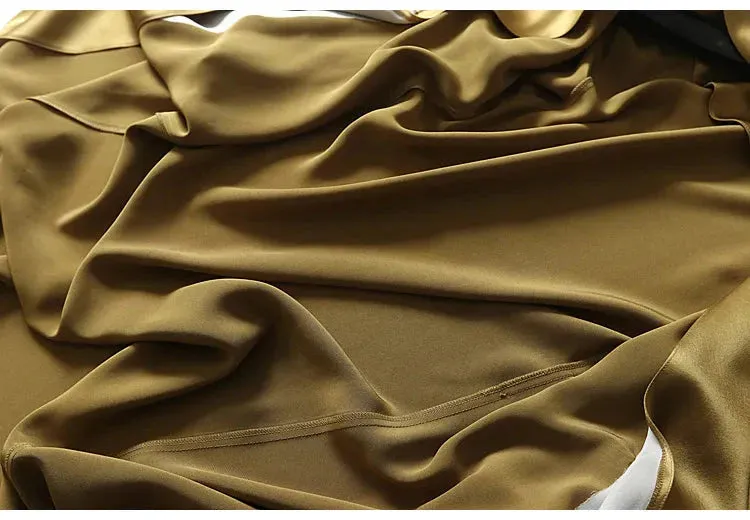 Margita Luxe Satin Trench Duster Coat
