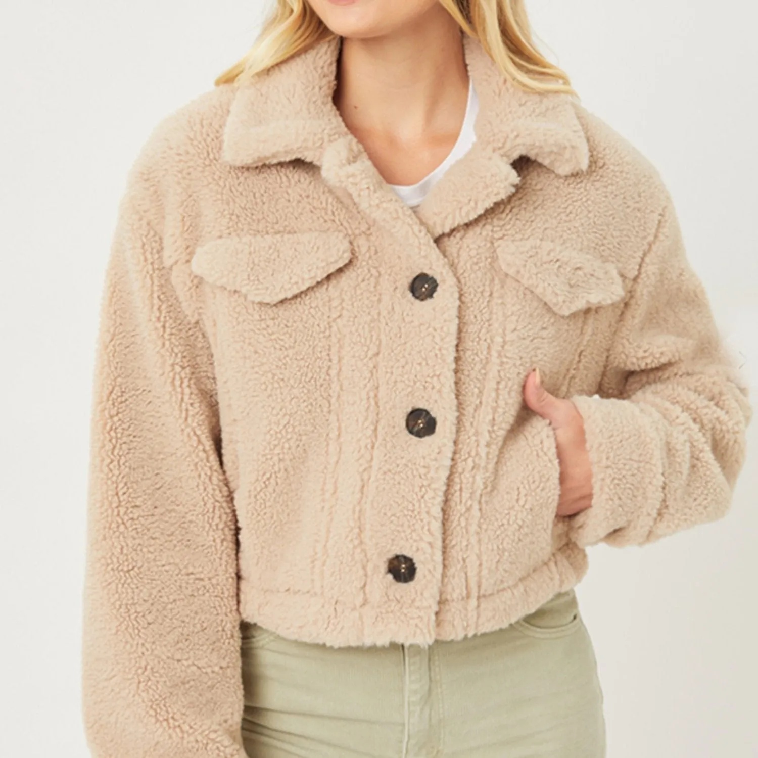 Maria Teddy Cropped Jacket