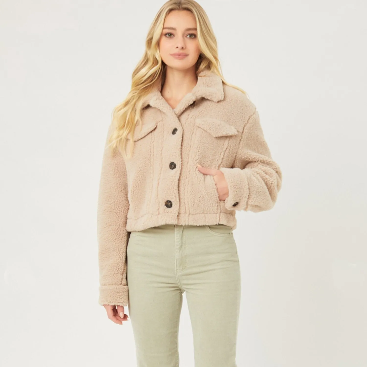 Maria Teddy Cropped Jacket
