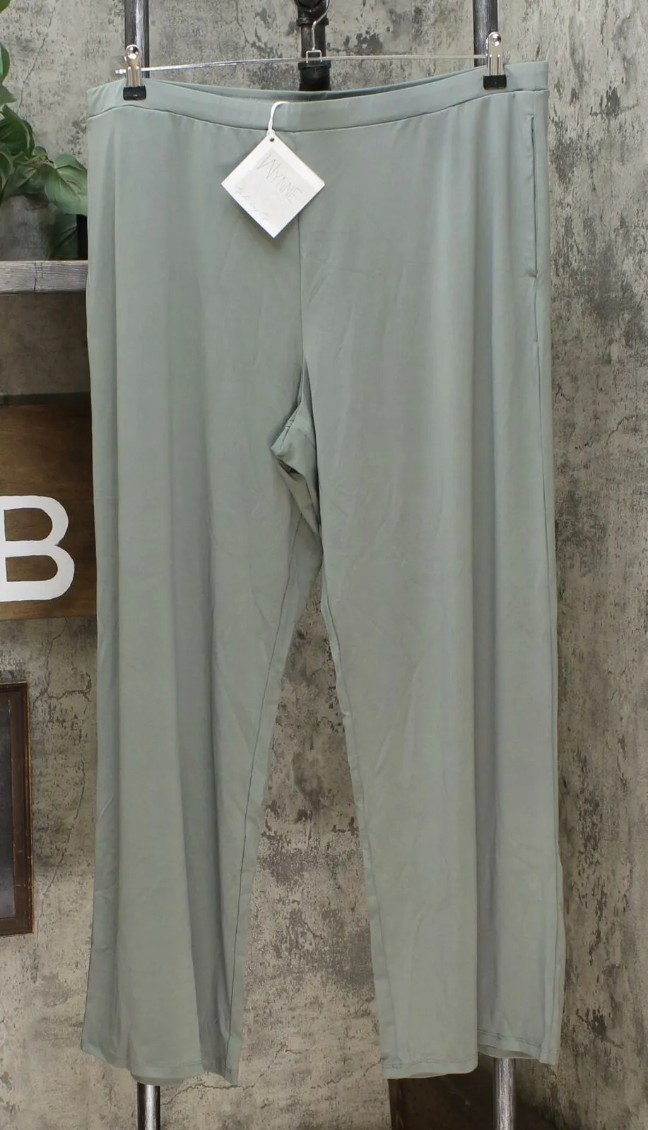MarlaWynne WynneLayers Women's Plus Size Straight Leg Matte Jersey Pull On Pants