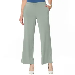 MarlaWynne WynneLayers Women's Plus Size Straight Leg Matte Jersey Pull On Pants