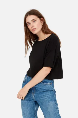 MATE The Label Boxy Cropped Crew (Black) - FINAL SALE