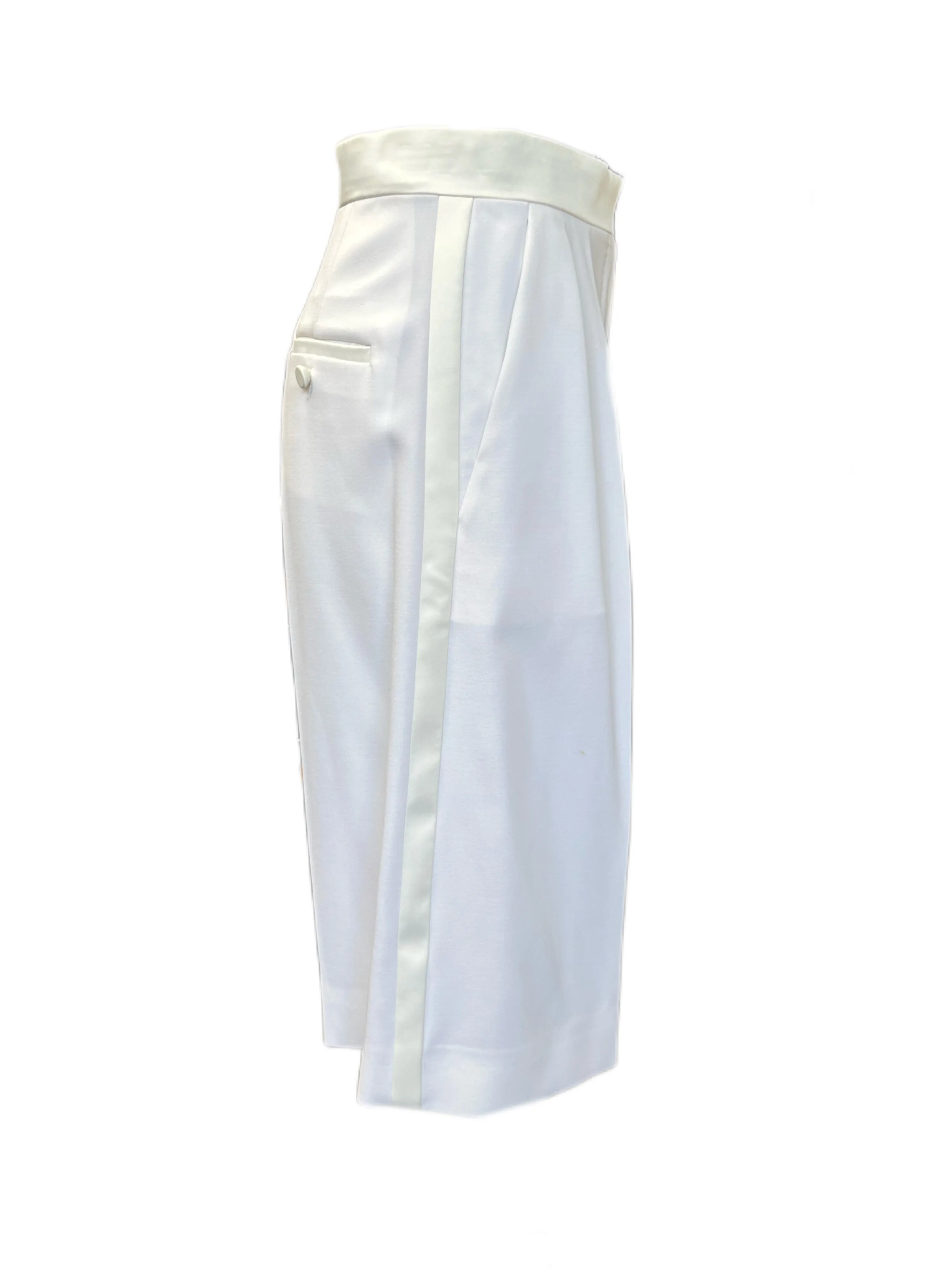 Max Mara Women's White Etere Wide Leg Capri Pants Size 8 NWT