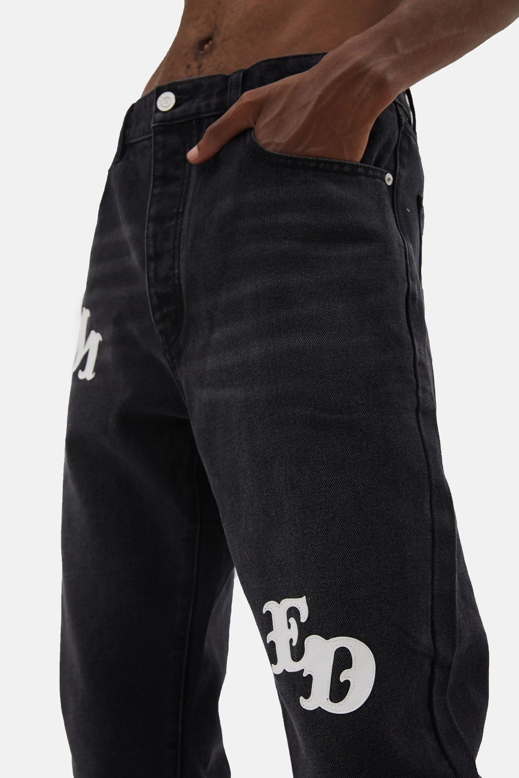 MEDM PATCHES DENIM PANTS