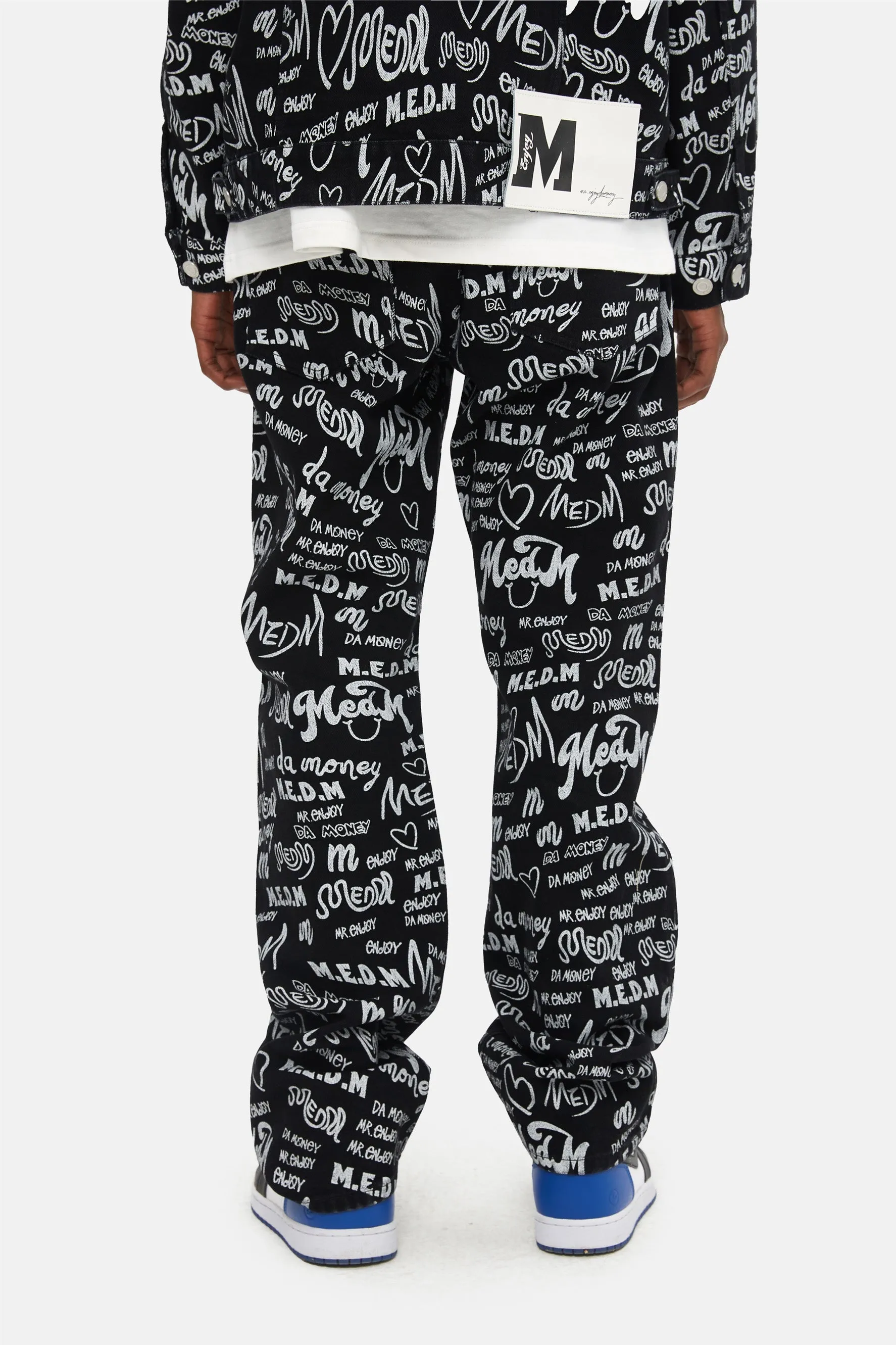 MEDM PATTERN PRINT DENIM PANTS