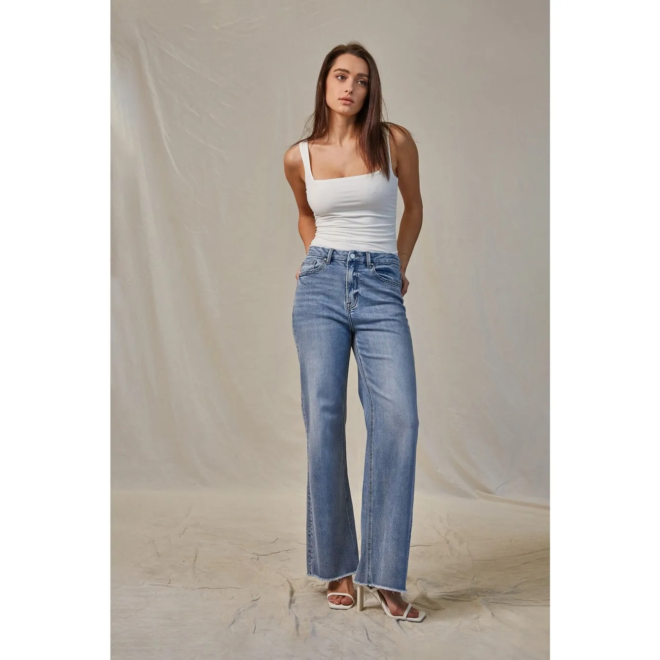 Mica Denim High Rise Wide Leg Jeans