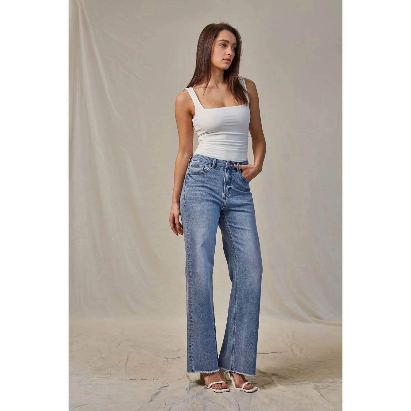 Mica Denim High Rise Wide Leg Jeans