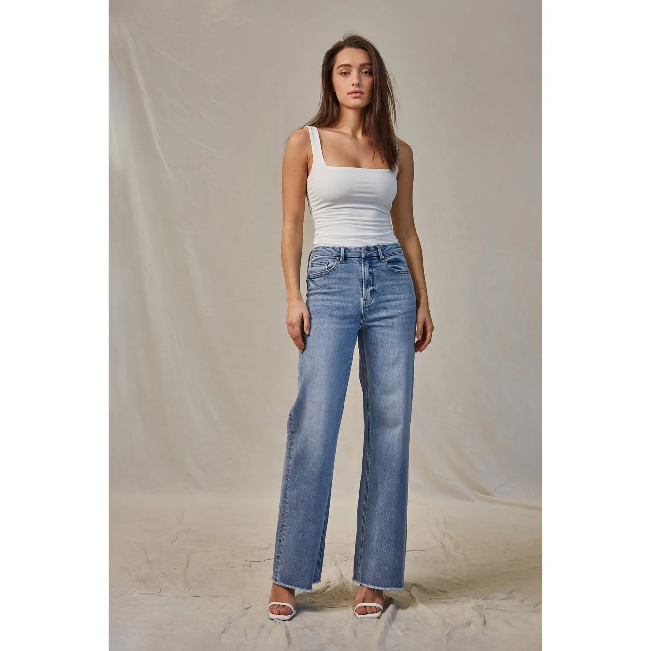 Mica Denim High Rise Wide Leg Jeans