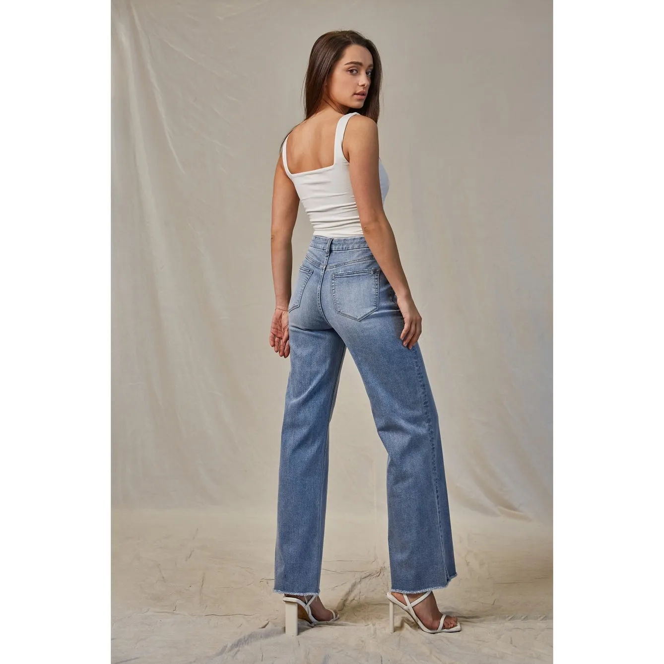 Mica Denim High Rise Wide Leg Jeans
