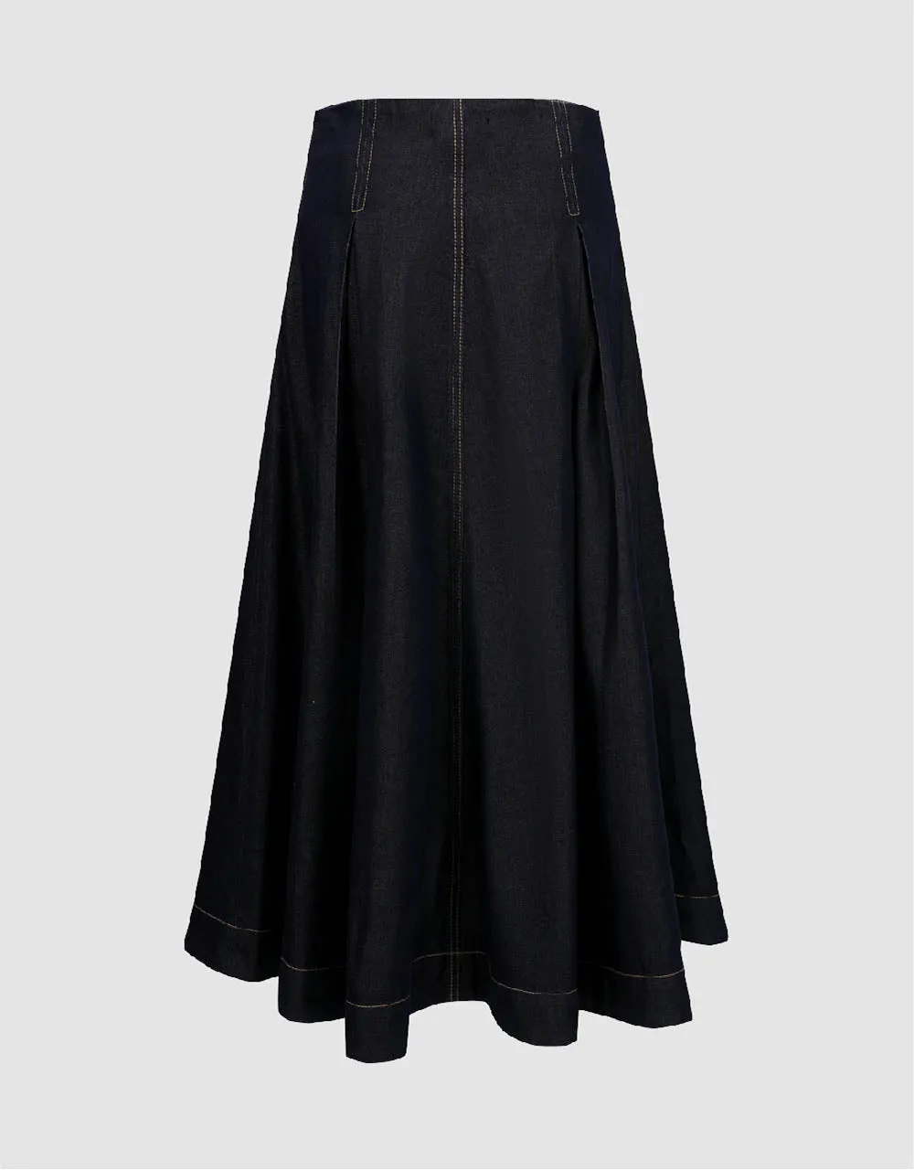 Midi A-Line Denim Skirt