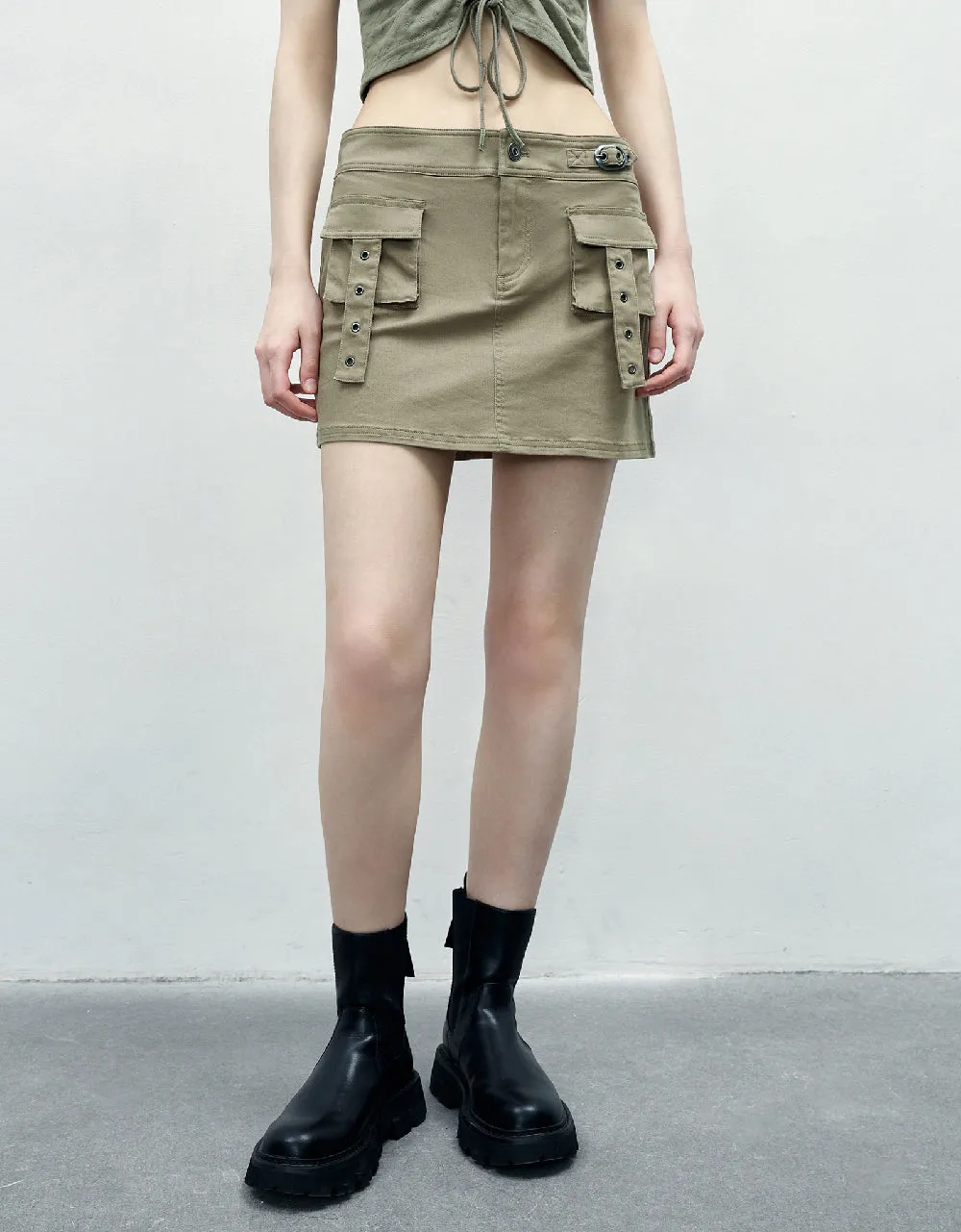 Mini A-Line Skirt With Pockets