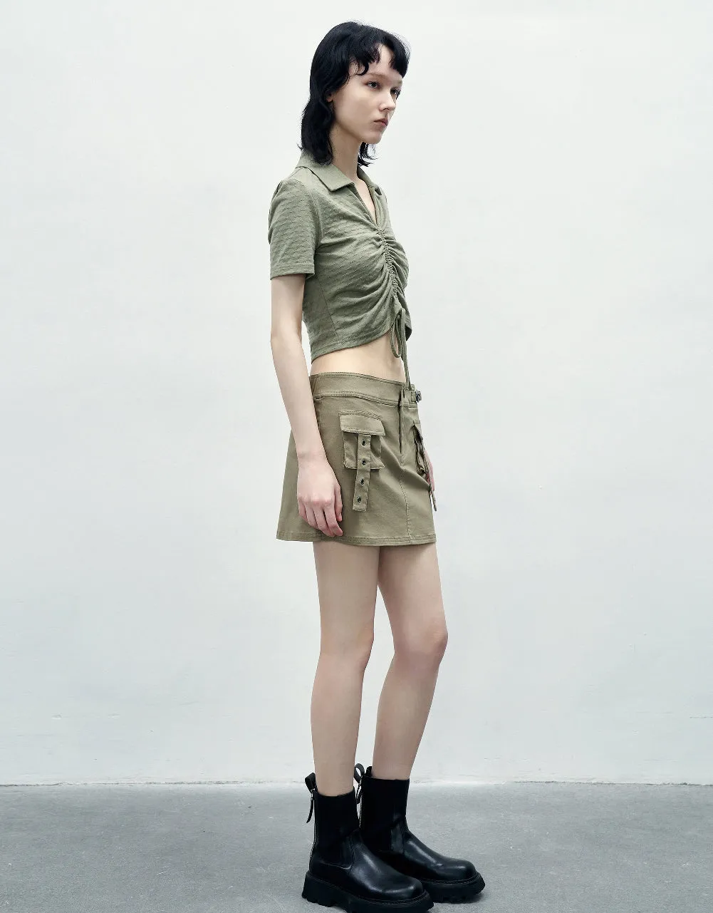 Mini A-Line Skirt With Pockets