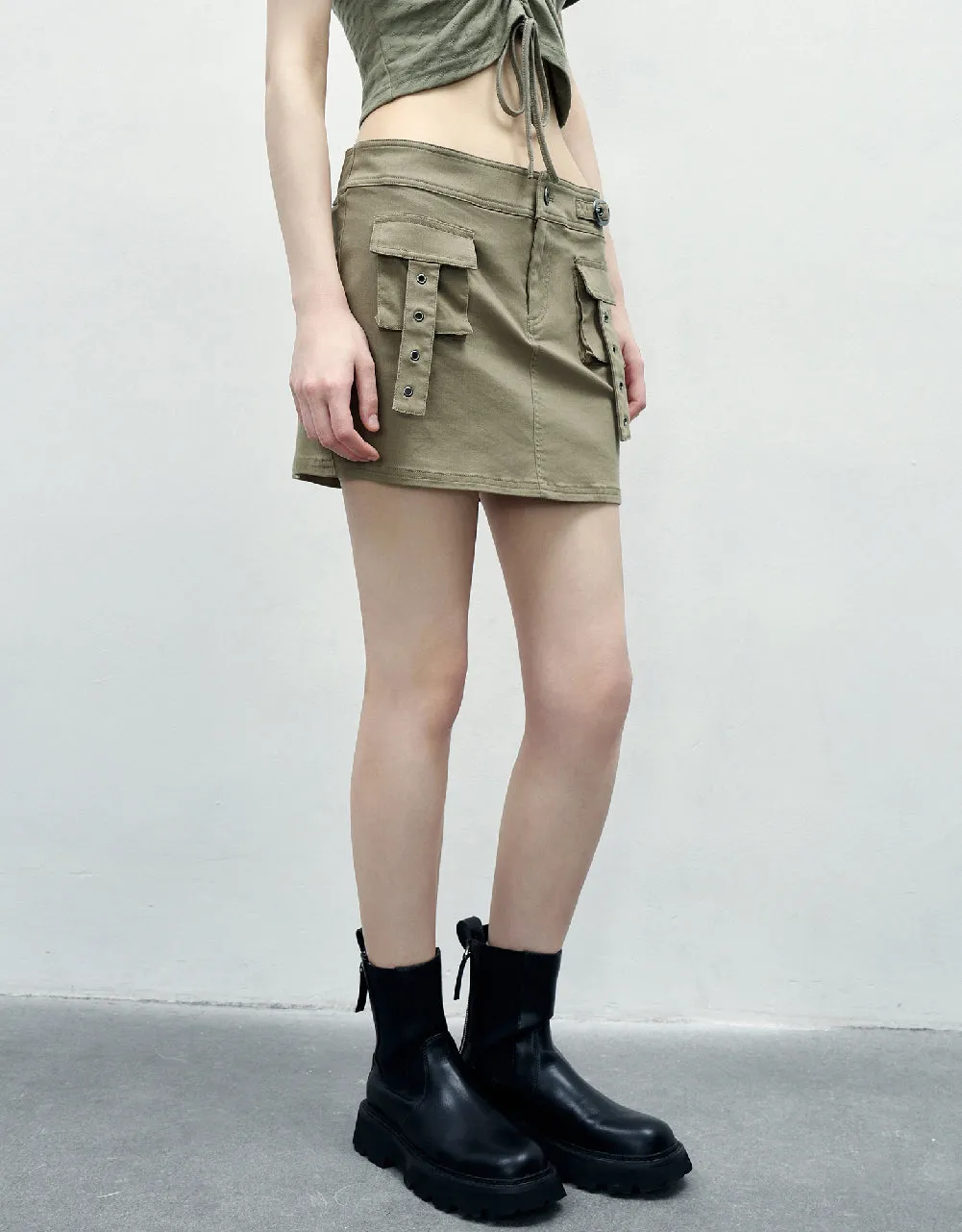 Mini A-Line Skirt With Pockets