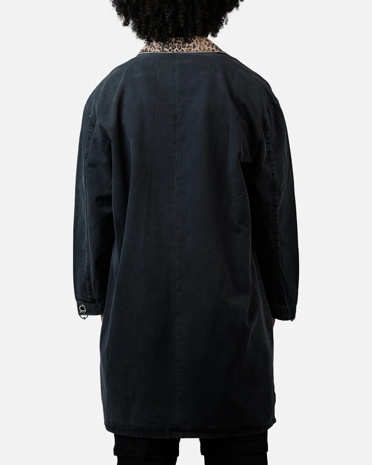 MNML Rusted Trench Coat Jacket Black