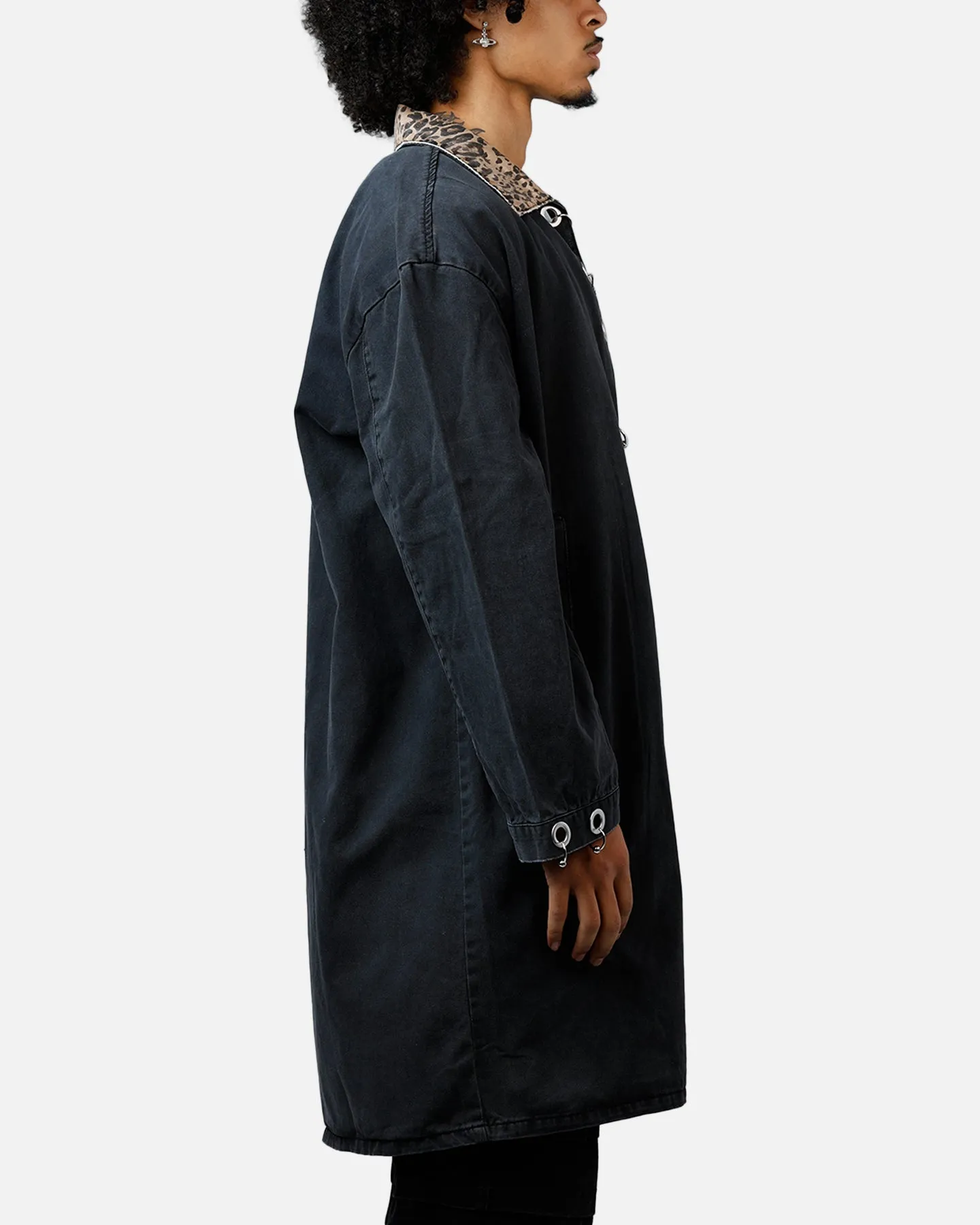 MNML Rusted Trench Coat Jacket Black