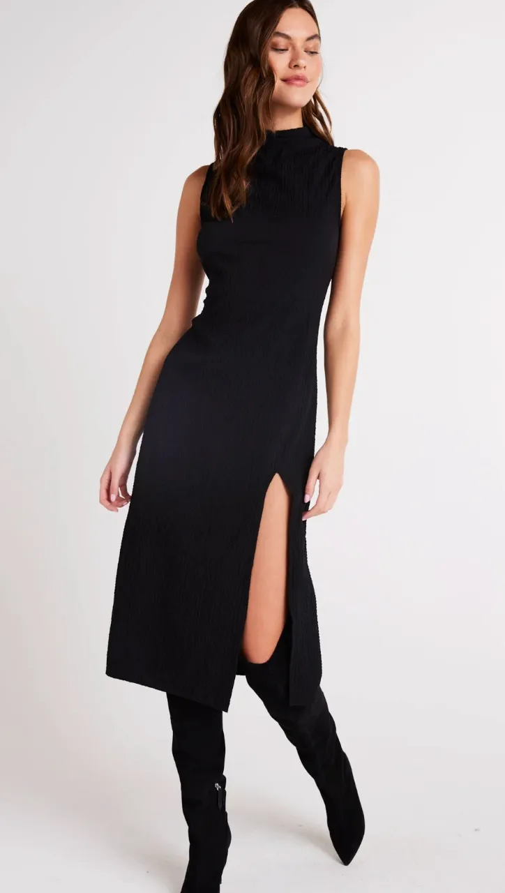 Mock Neck Midi Dress