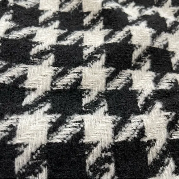 MONARC Anthropologie Houndstooth Tweed Mini/Midi Skirt black white Sz L