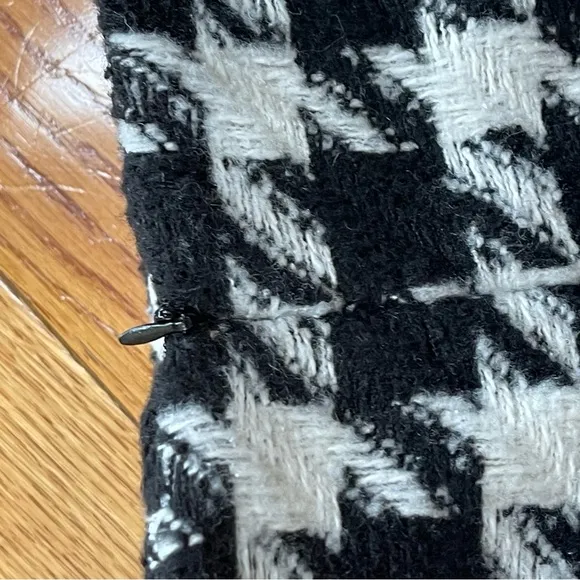 MONARC Anthropologie Houndstooth Tweed Mini/Midi Skirt black white Sz L