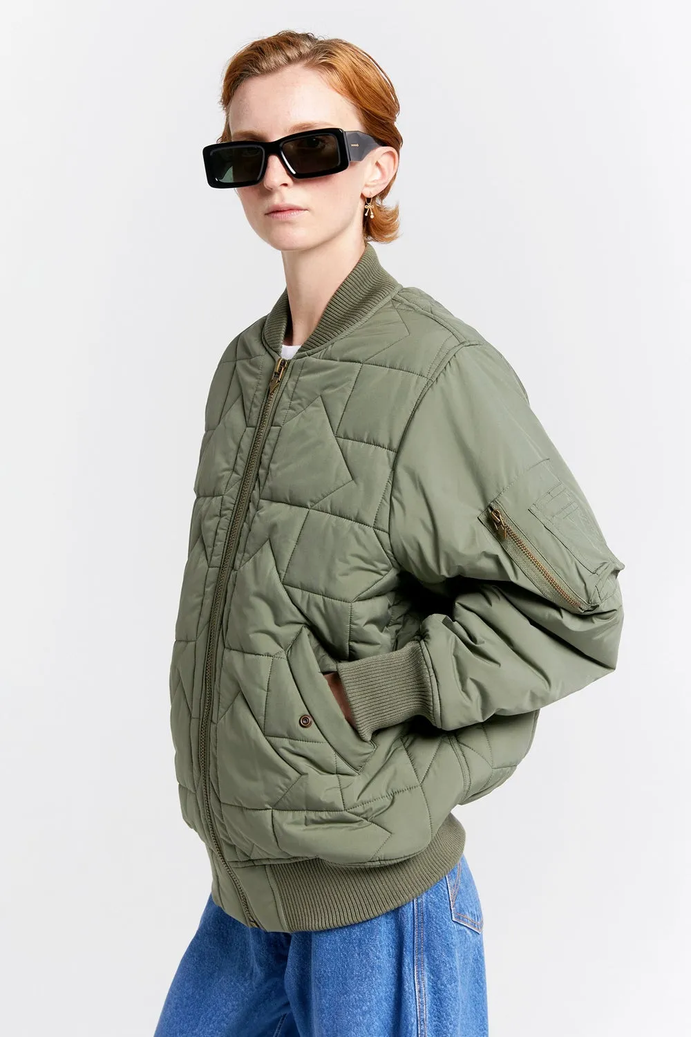 Monogram Bomber Jacket Olive