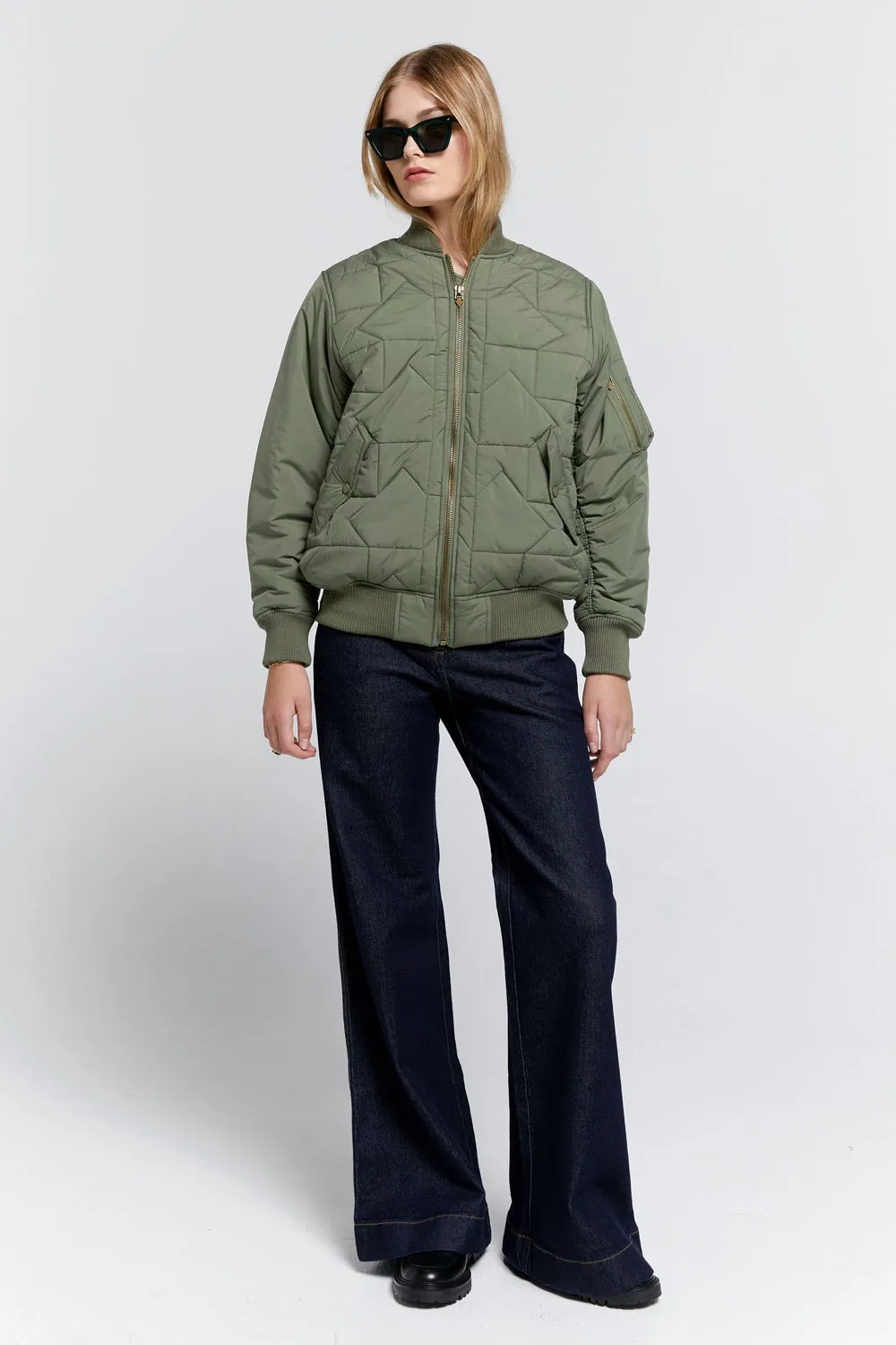 Monogram Bomber Jacket Olive