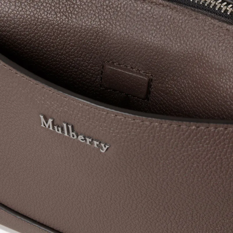 MULBERRY Small Farringdon Messenger in Taupe Brown Small Pebble Grain