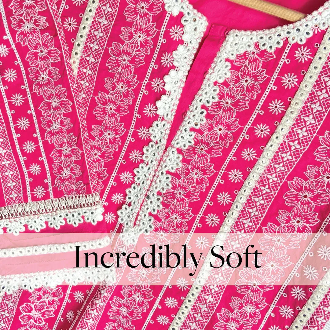 Mulmul Cotton Patricia Pink Kurta