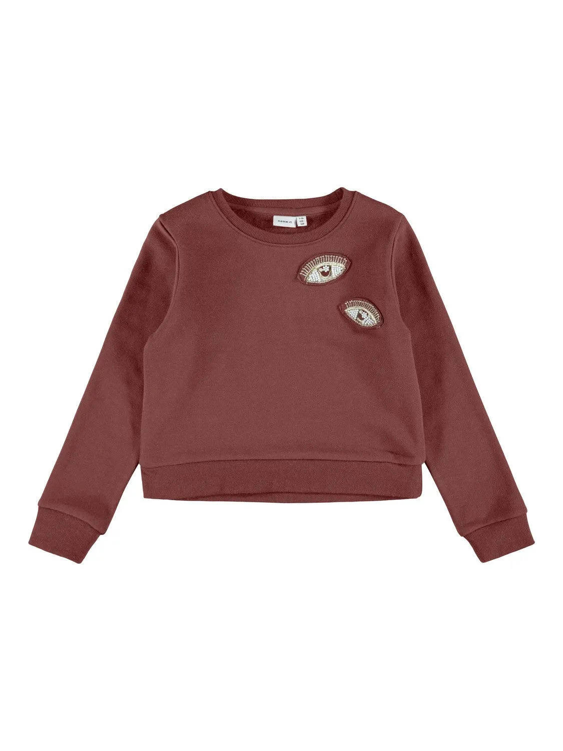 NAME IT | Kid Girl Rimette Boxy Crop Sweat Jumper