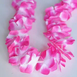 Nani Pua Lei Violet Pink Purple  Flower Lei Luau Necklace Favor Hula