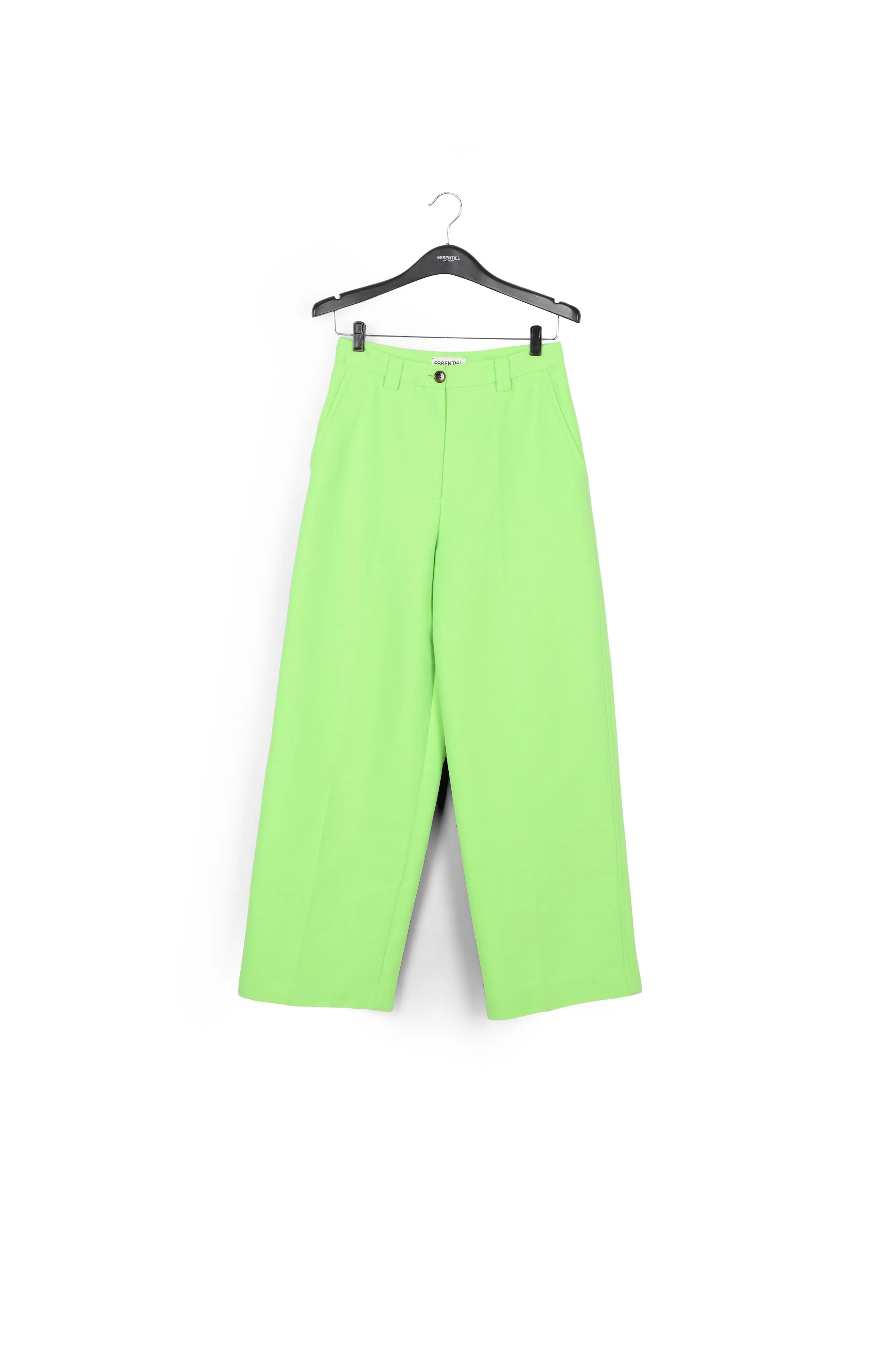 Neon green straight-leg pants