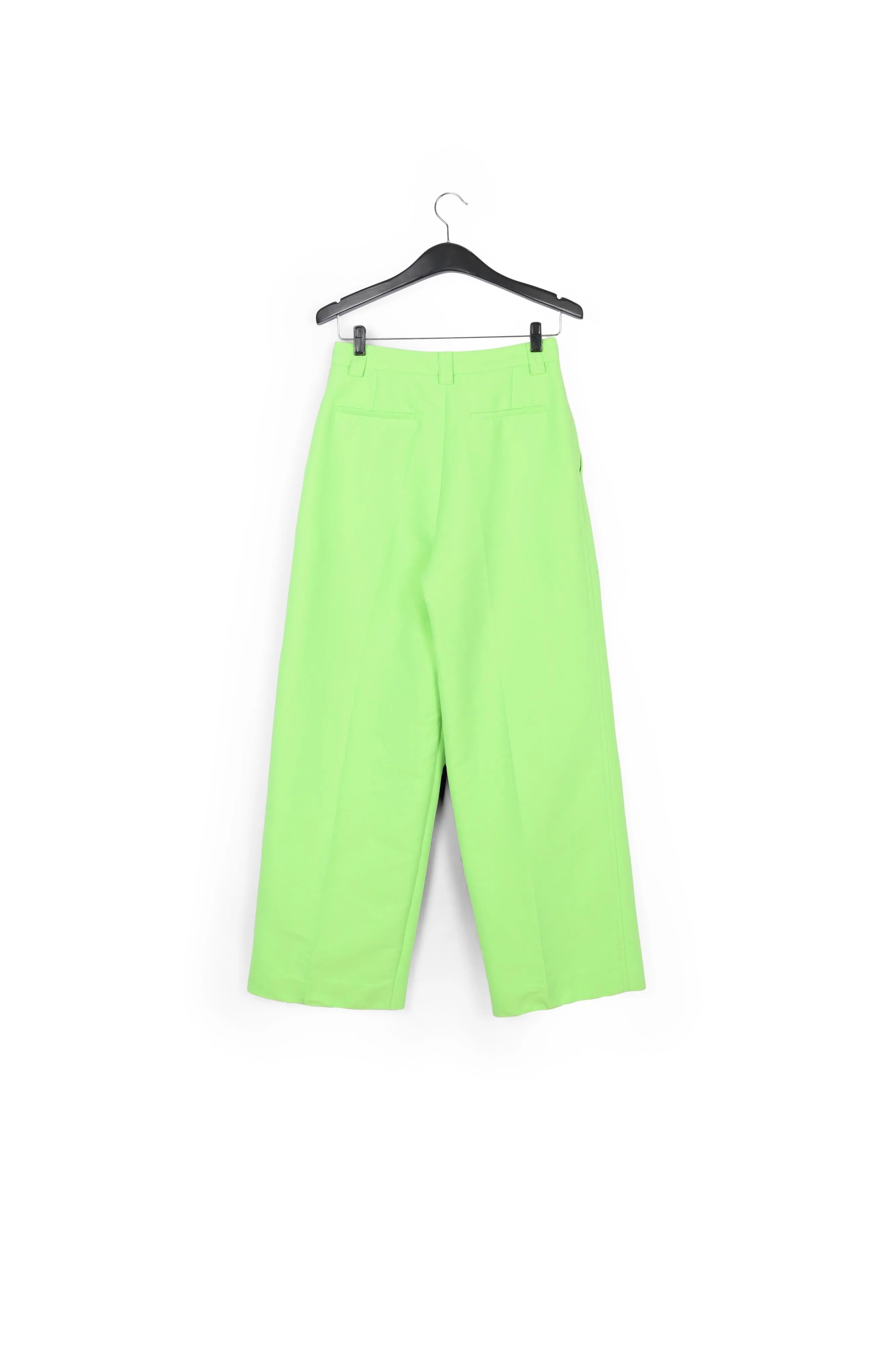Neon green straight-leg pants