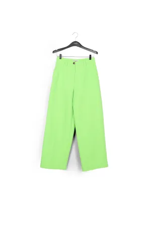 Neon green straight-leg pants
