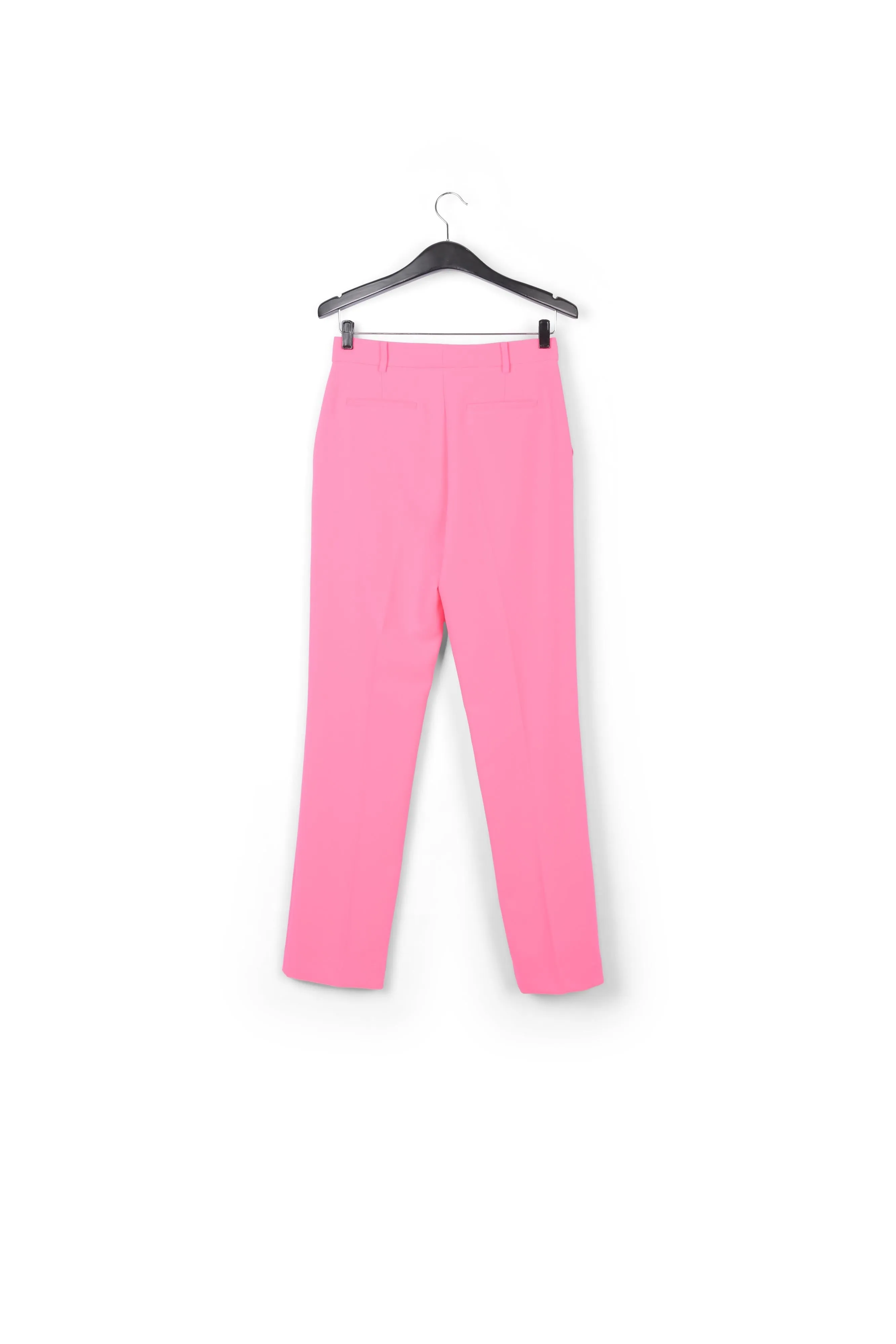 Neon pink straight-leg pants